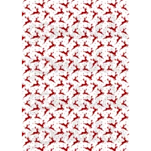 Mintás barkácsfilc - piros ugró rénszarvasok