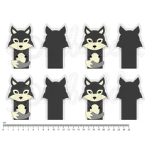 Mintás barkácsfilc - farkas ujjbábok