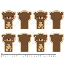 Mintás barkácsfilc - maci ujjbábok