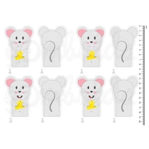 Mintás barkácsfilc - egérkés ujjbábok