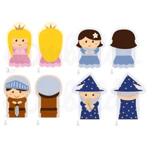 Mintás barkácsfilc - hercegnős ujjbábok