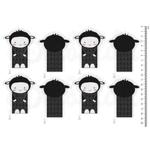 Mintás barkácsfilc - fekete bárány ujjbábok