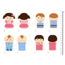 Mintás barkácsfilc - család - gyerek ujjbábok