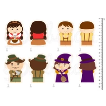 Mintás barkácsfilc - Jancsi és Juliska ujjbábok