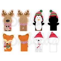 Mintás barkácsfilc - karácsonyi ujjbábok - téli állatok Mintás barkácsfilc - karácsonyi ujjbábok - téli állatok