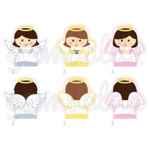 Mintás barkácsfilc - karácsonyi ujjbábok - kislány angyalok Mintás barkácsfilc - karácsonyi ujjbábok - kislány angyalok