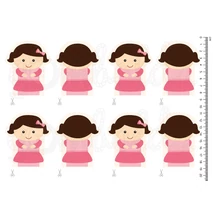 Mintás barkácsfilc - kislány ujjbábok