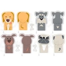 Mintás barkácsfilc - kutyás ujjbábok