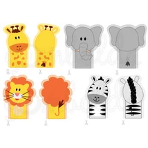 Mintás barkácsfilc - szavanna állatai ujjbábok