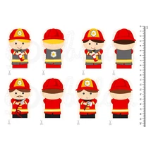 Mintás barkácsfilc - tűzoltós ujjbábok