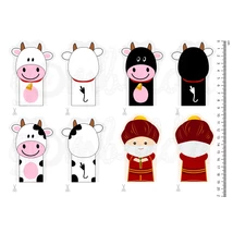 Mintás barkácsfilc - A török és a tehenek ujjbábok