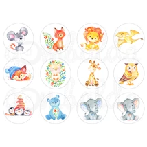 Mintás barkácsfilc - állatok körökben - vegyes II.