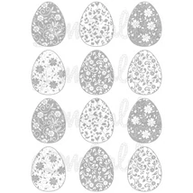 Mintás barkácsfilc - virágos tojások - szürke Mintás barkácsfilc - virágos tojások - szürke