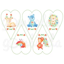 Mintás barkácsfilc - helló tavasz - állatok szívekben Mintás barkácsfilc - helló tavasz - állatok szívekben