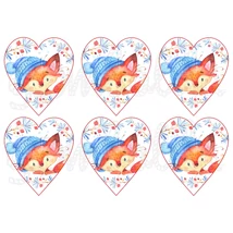 Mintás barkácsfilc - Winter Friends RÓKA szívekben