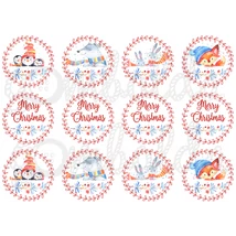 Mintás barkácsfilc - Winter Friends körökben Mintás barkácsfilc - Winter Friends körökben