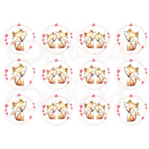 Mintás barkácsfilc - Woodland Animals - RÓKÁK - szíves keretben Mintás barkácsfilc - Woodland Animals - RÓKÁK - szíves keretben