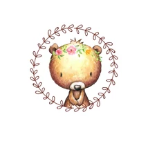 Mintás barkácsfilc - Woodland Animals - maci