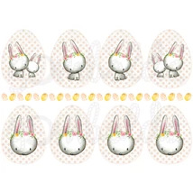 Mintás barkácsfilc - Woodland Animals - nyuszik tojásokon Mintás barkácsfilc - Woodland Animals - nyuszik tojásokon