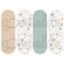 Mintás barkácsfilc - szív dísz alap - barna kék hópihés Mintás barkácsfilc - szív dísz alap - barna kék hópihés