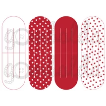 Mintás barkácsfilc - szív dísz alap - csillagok Mintás barkácsfilc - szív dísz alap - csillagok