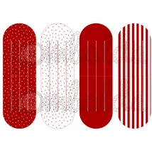 Mintás barkácsfilc - szív dísz alap - piros pöttyös csíkos Mintás barkácsfilc - szív dísz alap - piros pöttyös csíkos