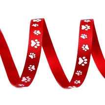 Tappancs mintás ripsz grosgrain szalag - 10mm - piros