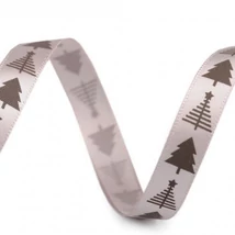 Barna fenyő mintás szatén szalag - 10mm Barna fenyő mintás szatén szalag - 10mm