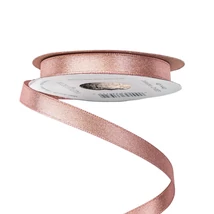 Csillogó szatén szalag - 10mm - 10m - púder bézs