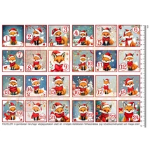 Mintás barkácsfilc - adventi számok - rókák - kicsi Mintás barkácsfilc - adventi számok - rókák - kicsi