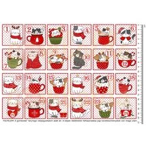 Mintás barkácsfilc - vagány karácsonyi cicusok - adventi számok Mintás barkácsfilc - vagány karácsonyi cicusok - adventi számok