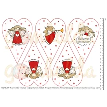 Mintás barkácsfilc - angyalok piros szívekben Mintás barkácsfilc - angyalok piros szívekben