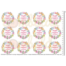 Mintás barkácsfilc - mezei virágos koszorú - anyák napjára szeretettel