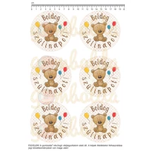 Mintás barkácsfilc - Boldog szülinapot! - cuki mackó - nagy