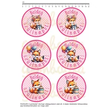 Mintás barkácsfilc - Boldog szülinapot! - rókák - rózsaszín Mintás barkácsfilc - Boldog szülinapot! - rókák - rózsaszín