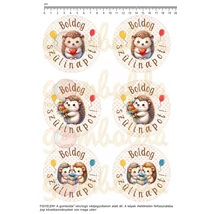 Mintás barkácsfilc - Boldog szülinapot! - sünik - nagy Mintás barkácsfilc - Boldog szülinapot! - sünik - nagy