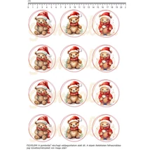 Mintás barkácsfilc - bűbáj téli mackók - kicsi kör