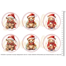 Mintás barkácsfilc - bűbáj téli mackók - nagy kör