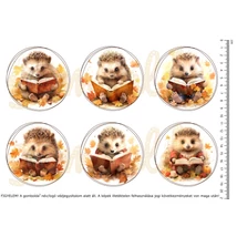 Mintás barkácsfilc - bűbáj őszi sünik - nagy kör