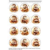 Mintás barkácsfilc - bűbáj őszi sünik - kicsi kör Mintás barkácsfilc - bűbáj őszi sünik - kicsi kör