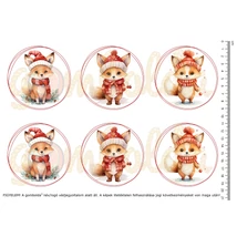 Mintás barkácsfilc - bűbáj téli rókák - nagy kör