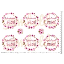 Mintás barkácsfilc - cseresznyevirágos koszorúk - tanárnő