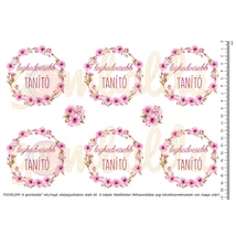 Mintás barkácsfilc - cseresznyevirágos koszorúk - tanító