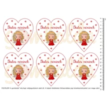 Mintás barkácsfilc - cuki angyalka piros - dadus néninek