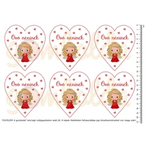 Mintás barkácsfilc - cuki angyalka piros - óvó néninek