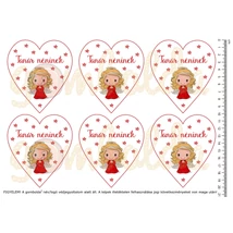 Mintás barkácsfilc - cuki angyalka piros - tanár néninek