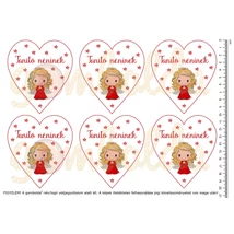 Mintás barkácsfilc - cuki angyalka piros - tanító néninek