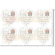 Mintás barkácsfilc - cuki angyalka szürke - Angyalszárnyon szív