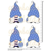 Mintás barkácsfilc - cuki manók - kivágható 2 pár - karácsonyi kék