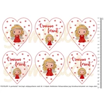 Mintás barkácsfilc - román feliratos cuki angyalka piros - duci szív Mintás barkácsfilc - román feliratos cuki angyalka piros - duci szív